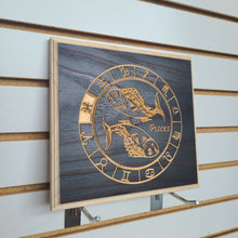 Load image into Gallery viewer, Pisces Zodiac Engraved Wood Sign