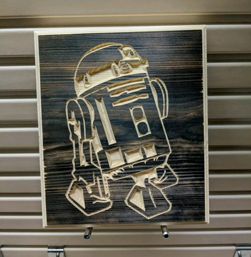 R2 D2 Engraved Wood Sign