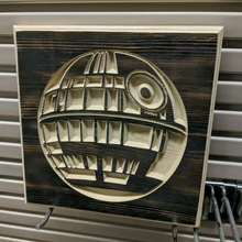 Load image into Gallery viewer, Death Star Engraved Wood Sign