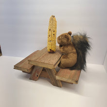 Load image into Gallery viewer, Squirrel Picnic Table Reclaimed Barnwood
