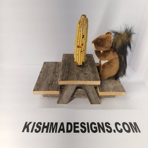 Squirrel Picnic Table Reclaimed Cedar
