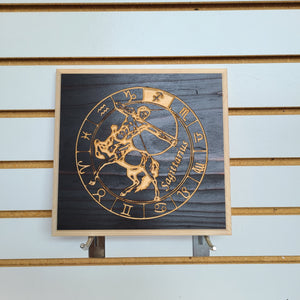 Sagittarius Zodiac Engraved Wood Sign