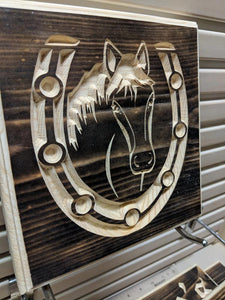 Horse Engraved Wood Sign