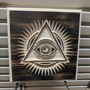 Eye of Providence Engraved Wood Sign