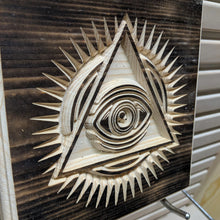 Load image into Gallery viewer, Eye of Providence Engraved Wood Sign
