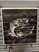 Load image into Gallery viewer, Bass Fish Engraved Wood Sign