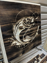 Load image into Gallery viewer, Bass Fish Engraved Wood Sign