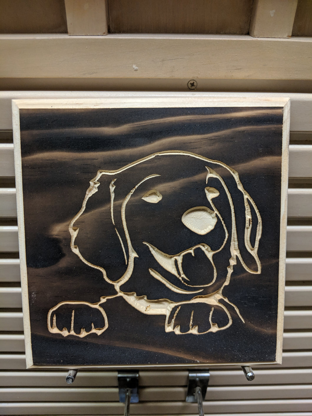 Golden retriever pup Engraved Wood Sign