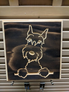 Poodle Engraved Wood Sign