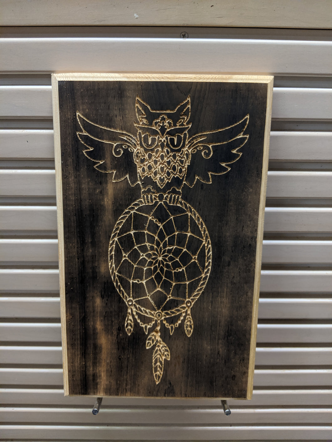 Owl Dream Catcher Engraved Wood Sign