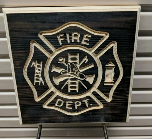 Fire Dept Engraved Wood Sign