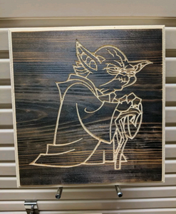 Yoda Engraved Wood Sign
