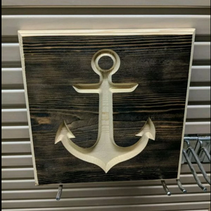 Anchor Engraved Wood Sign