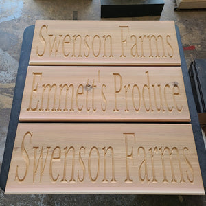 Customizable Red Cedar Engraved Wood Name Sign