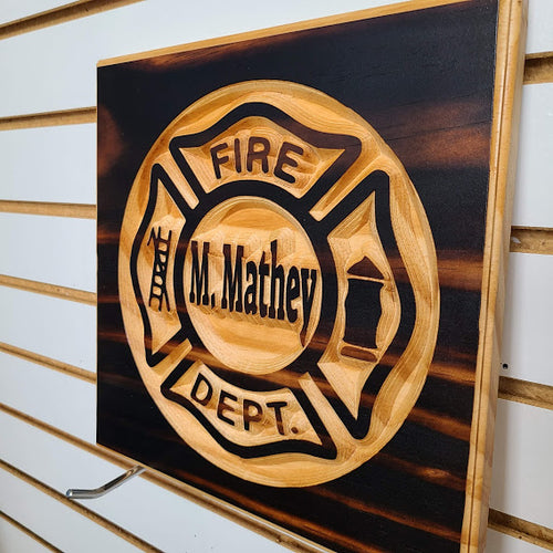 Customizable Fire Department Engraved Wood Sign