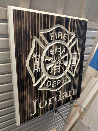 Customizable Fire Dept. Engraved Wood Sign