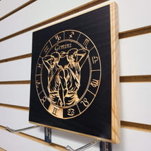 Load image into Gallery viewer, Gemini Zodiac Engraved Wood Sign