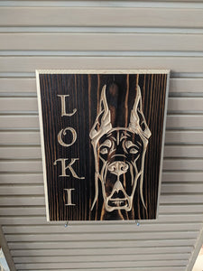Customizable Great Dane Dog Name Engraved Wood Sign