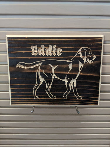 Customizable Labrador Dog Name Engraved Wood Sign