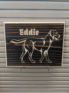 Customizable Labrador Dog Name Engraved Wood Sign