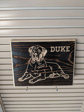 Customizable Mastiff Dog Name Engraved Wood Sign