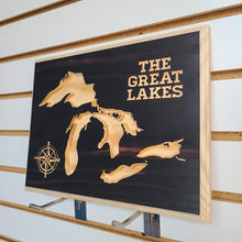 Load image into Gallery viewer, The Great Lakes Engraved Wood Sign