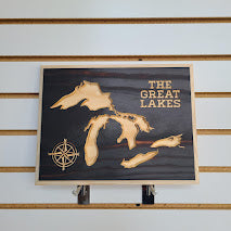 Load image into Gallery viewer, The Great Lakes Engraved Wood Sign