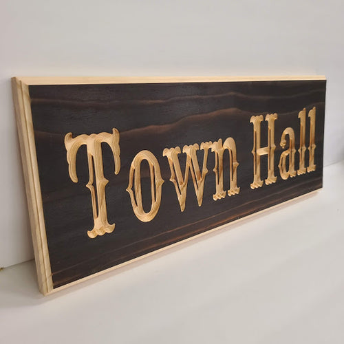Customizable Engraved Wood Name Sign Barn Font