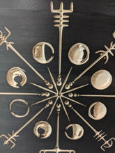 Load image into Gallery viewer, Vikings Compass with Moon Phases Engraved Wood Sign